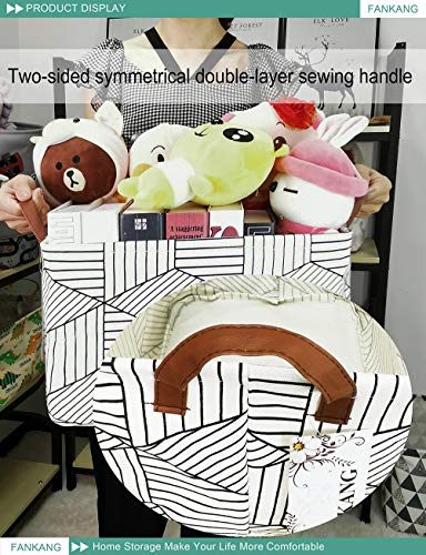 FANKANG Storage Basket,Nursery Hamper Canvas Laundry Basket Foldable with Waterproof PE Coating Storage, Office, Bedroom, Clothes,Toys (L, REC-Diamond) - color: REC-Diamond