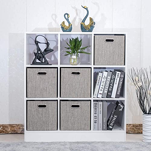 Posprica 3X Thicker Fabric Storage Cubes 13 inch Collapsible Storage Bins for Organization, Cubby Storage Baskets for Organizing Shelf Cabinet Bookcase Boxes, Set of 4, Coffee - color: Coffee, size: 13×13×13/4pcs