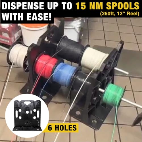 Rack-A-Tiers 2.0 Wire Dispenser – Cable Reel Rack, Electrician Wire Spool Caddy, Multi Reel Wire Dispenser, Spool Rack, 300 lb Capacity (#11480) - size: 2.0