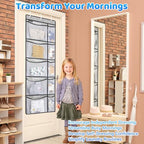 Weekly Kids Clothes Organizer - Day of Week School Clothing Organizer, Monday to Friday Time Save, No Odour, 5-Shelf Hanging Closet Storage (Grey), 2 Pack
