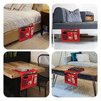 Surblue Bedside Caddy 4 Pockets Bedside Storage Organizer for TV Remote Control Phone Glasses Magazine (Red) - color: Red