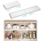 2Pack Expandable Tension Shelf, Heavy-Duty Metal Cabinet Closet Shelves Organizer, Adjustable Shelves, Closet Shelving System Wall Mounted for Cabinet Wardrobe Cupboard Kitchen Bathroom - size: 2Pack/Perforated, Large, W11.8" x L(17 "~ 31.5")