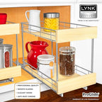 LYNK PROFESSIONAL® SELECT™ Pull Out Cabinet Organizer - 11" x 21" - Slide Out Cabinet Organizer for Kitchens - Sliding Shelves - Pull Out Drawer, Pots and Pans Storage - Lifetime Ltd Warranty - 2 Tier - size: 11" W x 21" D - 2 Tier