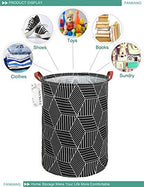 FANKANG Storage Basket, Nursery Hamper Canvas Laundry Basket Foldable with Waterproof PE Coating Large Storage Baskets for Kids Boys and Girls, Office, Bedroom, Clothes,Toys（Black Magic cube） - color: Black Magic cube