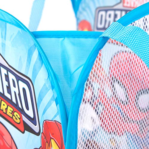 Jay Franco Marvel Super Hero Adventures Pop Up Hamper - Mesh Laundry Basket/Bag with Durable Handles - Features Spiderman, Iron Man, Captain America & Thor (Official Marvel Product) - color: Super Hero Adventures