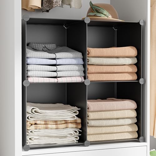 6-Cube Storage Organizer, Closet Organizer Storage Cabinet Shelf Bookcase Bookshelf with Metal Hammer, Storage Cubes Organizer Cabinet for Kids, Closet, Bedroom, Bathroom(11.8x11.8x11.8 inch)Black - color: Black, size: 11.8 x 11.8 x 11.8 Inch