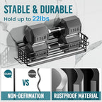 TAILI Shower Caddy Suction Cup 2 Pack with Hooks & Soap holder, Heavy Duty Shower Organizer for Bathroom, No Drilling Bathroom Organizer with Large Capacity, Black Metal Storage Basket - style: 2×Black