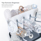 Termichy Baby Bottle Drying Rack: Vertical Bottle Dryer Rack Holder with Brushes Set- Drying Rack & Nipple Scrubber-Space Saving Standing Drying Rack for Baby Bottles and Pump Part Cleaning - color: Gray(with Brushes)