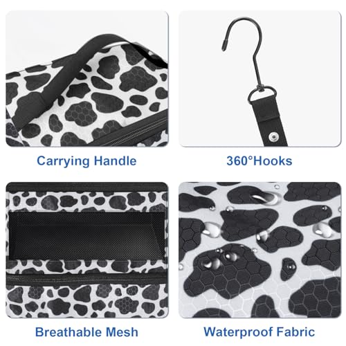 Olosar Suitcase Organizer, Travel Luggage Organizer Portable Hanging Travel Shelves Collapsible Hanging Packing Cubes for Carry on Suitcase - color: Cow Pattern-S, size: Small