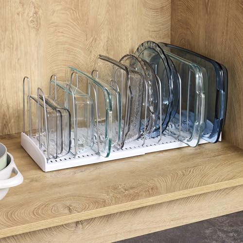 YouCopia StoreMore Expandable Cookware Rack with Tall Steel Wires, 12.5"-22" Wide Adjustable Pan Organizer for Kitchen Cabinet Storage, Premium Edition - size: Expandable Premium