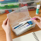 Clear Translucent Pencil Cases and Pencil Boxes, 8-Pack Stackable Plastic Pencil Box with Snap Lid – Large Marker Organizer for Art Supplies and Desk Organization – Rectangular Large - size: Clear Rectangular Large - 8 Pack