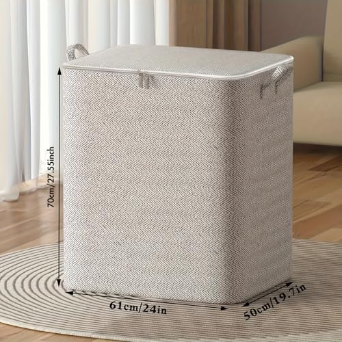 Extra Large Blanket Storage Containers, 220L Breathable Clothes Bedding Pillow Sheet Storage Bags with Zipper, Non-Woven Moving Quilt Large Capacity Storage Bins