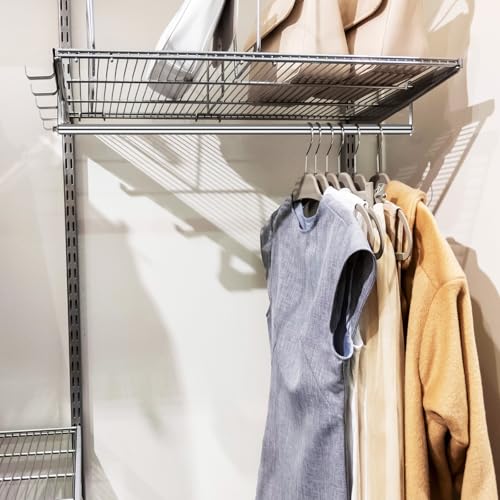 Threehoney 2 Pack Wire Shelving Garment Hanger Bar Wire Shelving Accessories Industrial Closet Clothes Rods for Home Retail Store(Silver,36 Inch) - color: Silver, size: 36 Inch