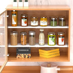 Closet Shelf Organizer Expandable Cabinet Tension Shelf Divider Heavy Duty Metal DIY Shelf Separator for Wardrobe Cupboard Cabinet Pantry Kitchen Bathroom,White,2packs - size: 7.9"D x 16.9"-31.5"W-2PCS