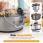 SOPHICO Slow Cooker Lid Holder for Cooking, Hand Free Pot Lid Organizer, Stainless Steel Rack with Silicone Sink, Fits Most Slow Cookers, Keeps Countertop No Mess (Grey, 2 Pack) - color: Grey, 2 Pack