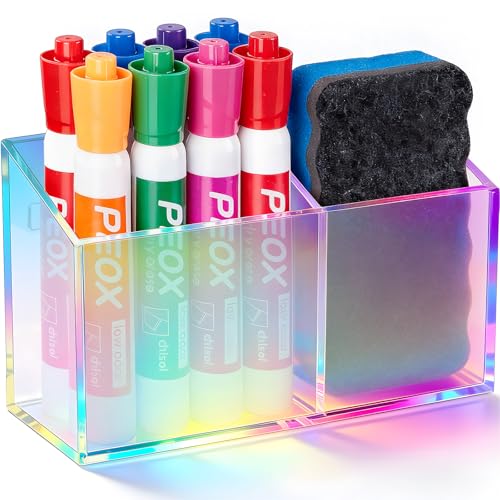 BEYGORM Magnetic Dry Erase Marker Holder for Whiteboard,Non-slip Acrylic Magnet Pen Holder for Fridge Refrigerator,Locker Organizer for Work,Locker Accessories,Pencil Cup for Desk(Colorful) - color: Colorful