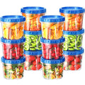 BiuLeon 12 Pack-24 oz Freezer Storage Containers, Plastic Food Storage Containers with Twist Top Lids, BPA Free and Reusable Soup Containers with Lids, Leakproof/Microwave/Dishwasher Safe - color: 12Pack-24oz