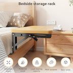 Versatile Foldable Bedside Shelf, Wooden Clip-On Bed Tray Table for Bunk Bed & Dorm Beds, Dorm Room Essentials Organizer for College Students, Floating Tray, Space Saving Nightstand for Loft Beds