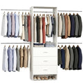 COSIEST Closet System, Closet Organizer with Drawers and Expandable Hanging Rods, Closet Organizer System, Walk-in Closet Wardrobe Clothes Rack, I Shaped
