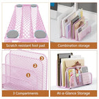 gianotter Mail Organizer Countertop, Metal File Holder with 3-Slot, Pink Desk Accessories for Women Office (Pink) - color: Pink