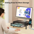 Zimilar Monitor Stand Riser with Metal Mesh Drawer, Height Adjustable with Phone Holder for Computer, Laptop, Printer, Notebook, Computer Monitor Stand with Storage