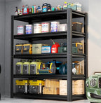 Garage Storage Shelves, 5-Tier Heavy Duty Metal Shelving Unit, 3000LBS, 72" H Adjustable Utility Rack, Space Saver Shelving for Garage, Kitchen, Pantry, Basement, Laundry Room, Black - size: 45"W x 16"D x 72"H