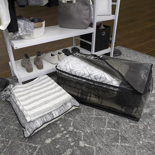 Hefty Storage Bags Extra Large Double Zipper Backpack, Heavy Duty Water Resistant Moving Totes with Shoulder Straps, Foldable Reusable Packing Organizers, 2 Pack (X-Large Black) - size: 22 Gal - Standard