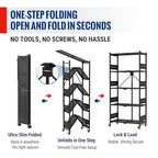 WORKPRO 5-Tier Folding Shelf, No-Assembly Metal Storage Rack with Wheels, 750 lbs Capacity (with Leveling Feet), Collapsible Shelving Unit for Kitchen, Pantry, Bathroom & Closet Organization - size: 5-Tier