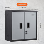 VEVOR Foldable Wall Cabinet, Metal Garage Locker Mounted 26" Small Tool Chest 240 LBS Loading Capacity Adjustable Shelf Magnetic Door File for Warehouse Office Home Black - style: Foldable 26"