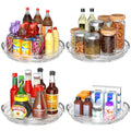 Clear Lazy Susan Organizer Turntable for Cabinet Table Top, 9.25 Inch 4 Pack 360 Rotating Spinning Makeup Organizer for Vanity, Kitchen Storage Rack Heavy-Duty Pantry Spices Tray Countertop Organizer - size: 9.25 inch 4 Pack