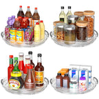Clear Lazy Susan Organizer Turntable for Cabinet Table Top, 9.25 Inch 4 Pack 360 Rotating Spinning Makeup Organizer for Vanity, Kitchen Storage Rack Heavy-Duty Pantry Spices Tray Countertop Organizer - size: 9.25 inch 4 Pack