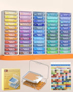 Redtwo 60pcs Diamond Painting Storage Containers Trays with Two Layers, 3-in-1 Diamond Painting Trays with Lids, Diamond Art Accessories, Diamond Art Drills Storage & Line-Up - style: 60-PCS