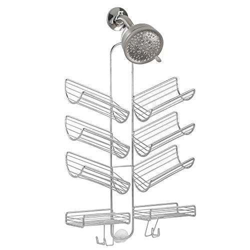iDesign Steel Hanging Shower Caddy, The Verona Collection – 25” x 14” x 4”, Silver - color: Silver