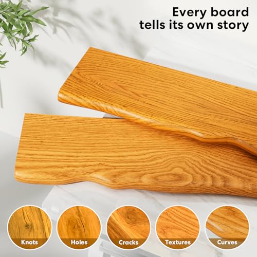 Floating Shelves for Wall Rustic Farmhouse 48 Inch Floating Shelf Bathroom Wooden Shelves for Wall Mounted Live Edge Pine Shelf with Unique Natural Grain for Living Room Bedroom Kitchen (Honey Walnut) - color: Honey Walnut, size: 48 inch - 2pcs