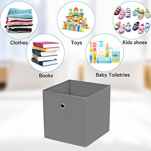 Fabric Cubes Storage Containers ,11 Inch Cloth Storage Cube Foldable Storage Bins Cubes Organizer Baskets with Handles for Shelf,Closet,Nursery,Set of 1,(Grey) - color: Grey, size: 1 pack