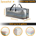 SpaceAid Heavy Duty Moving Bags, Extra Large Storage Totes W/Backpack Straps Strong Handles & Zippers, Alternative to Moving Boxes, Packing & Moving Supplies, Clear (8 Pack) - color: Clear, size: 8 Pack