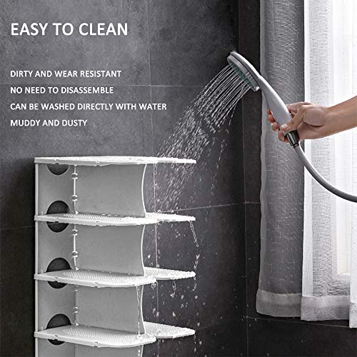 6-Tier Narrow Shoe Rack for Small Entryways, Space-Saving Adjustable Stackable Shelves, Free Standing Shoe Organizer for Closet, Corner, Doorway, Grey - color: Grey
