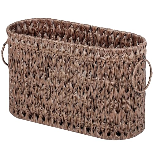 GRANNY SAYS Toilet Paper Storage, Toilet Paper Basket for Bathroom, 6 Mega Rolls Holder with Storage, Waterproof Bathroom Storage Baskets, Brown - color: Brown, size: 15¾"L x 6½" Wx 9½"H (No Lid)