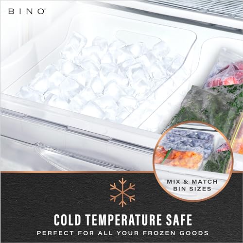 BINO | Plastic Organizer Bins, X-Small - 4 Pack | THE SOHO COLLECTION | Multi-Use Organizer Bins | Pantry & Freezer Bin | Plastic Storage Containers | Bin for Home & Kitchen Org - size: X-Small