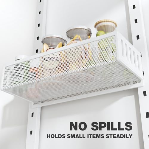 Pantry Door Organizers and Storage, 6-Tier Large Metal Heavy-Duty Frame Over the Door Spice Rack, 2 in 1 Wall-Mounted or Hanging shelf for Kitchen, Bathroom, Laundry Room, Bedroom, Closet &Nursery - color: White, size: 17.2"W-6 tier