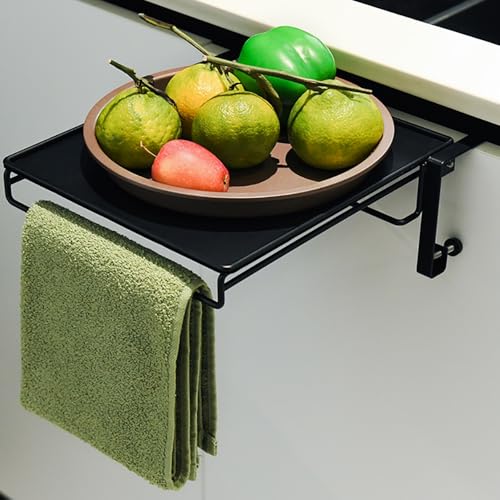 Folding Stainless Steel Door Hook Organizer RV Foldable Shelf Countertop Shelf Kitchen Cabinet Storage Space-Saving Folding Shelves for Kitchen, Bathroom, RV, Camper, Balcony