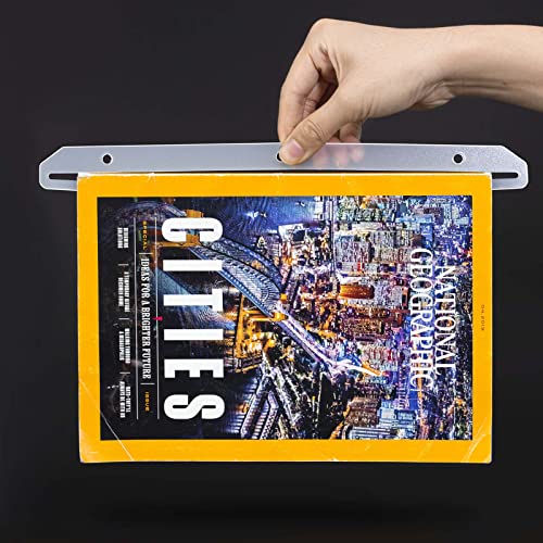 40Pcs 3 Hole Punched Magazine Holders, Magazine Organizer, 3 Ring Binder Insert Strips, Translucent White