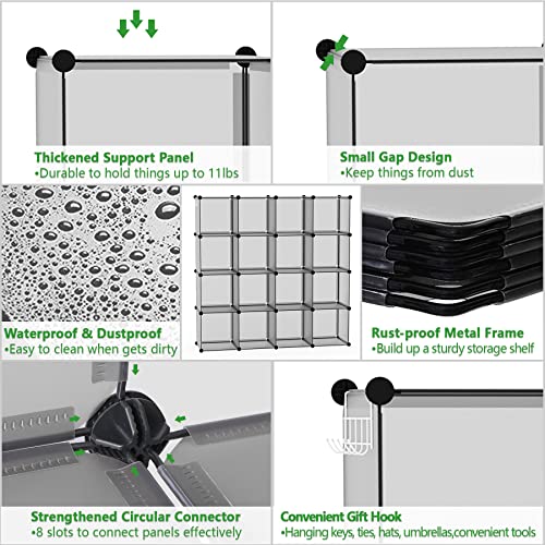 C&AHOME Plastic 16-Cube Grey UPCS16G - color: Grey