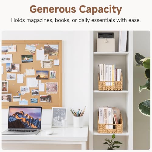 StorageWorks Pantry Baskets for Organizing, Wicker Basket with Built-in Handles, Handwoven Wicker Storage Baskets, Water Hyacinth for Shelves, 2 Pack - color: Natural(Water Hyacinth), size: 2x 8½"L x 10"W x 7½"H