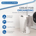 Gracious Living Laundry Basket, Easy Carry Flex Collapsible Hamper, 87.5 Liters, White - Large Plastic Clothes Storage Organizer for Home, Bathroom, and Bedroom - size: 1 Pack