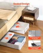 VEVOR Under Bed Storage with Lids, 31.7 x 15.9 x 6.1 Inch, 48L Large Underbed Clothes Storage Containers, Low Profile Gray Under Bed Drawer Shoe Organizer Bins Box for Blanket Shoe Bedroom, 2 Pack - style: A
