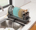 junyuan Compact Dish Drying Rack,Small Dish Rack for Kitchen Counter, Dish Drainer with 360° Rotatable Spout,Plate Rack, Dish Strainer with Cutlery Holder for Pots, Fork & Knives Space Saving - size: 1 Tier Countertop
