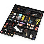 Simple Houseware Interlocking Desk Drawer Bins Organizer, 42 Packs, Black - size: Pack of 42