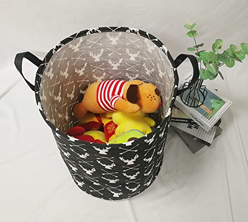 KUNRO Kids Laundry Hamper Clothes Gift Basket Storage Laundry Baskets Organizer Bin with Handles for Nursery Room (Deer) - color: Deer