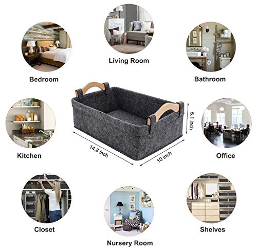 Small Baskets Small Storage Baskets Bin Narrow Storage Basket for Towels Dog Cat Toys Clothes Blankets Office Supplies Dippers Baby Toys Storage Basket Light Gray - color: light gray, size: 14.8 x 10 x 5.1 Inch (Pack of 1)
